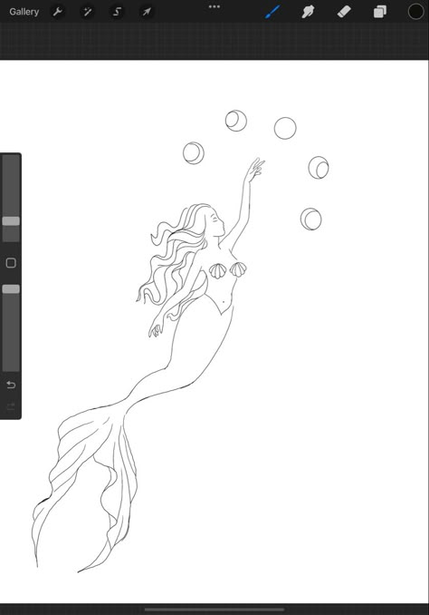 Mermaid Swimming Drawing, Mermaid Tattoo Minimalist, Mermaid And Fairy Tattoo, Mermaid Line Drawing, Fine Line Mermaid Tattoo, Mermaid Line Art, Tattoo Sea, Mermaid Tattoo Designs, Water Tattoo