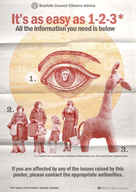 Scarfolk Council: The "Easy as 1-2-3" Campaign Scarfolk Council, Weird Posters, Pagan Rituals, Weird Dreams, Propaganda Posters, Cool Posters, Psych, 1 2 3, Street Art