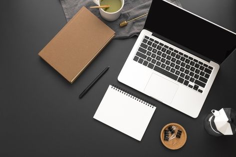 Top view of workspace with agenda and la... | Free Photo #Freepik #freephoto #paper Moodboard Poster, Laptop Layout, Ganesha Wallpaper, Desk Top View, Laptop Photography, Linkedin Cover, Iphone Wallpaper Clock, Apple Store Gift Card, Leather Handbag Patterns