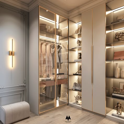 Year : September 2022 Located in : DOHA , QATAR . Design& 3D Visualization: @asmaa.mostafa.designs Walk In Closet Design Luxury, Wardrobe Video, Luxury Wardrobe Design, Modern Wardrobe Design, Unique Bedroom Design, Antipolo, Dream Closet Design, Walk In Closet Design, Feminine Bedroom