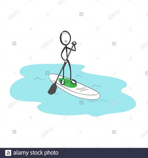 Paddle Board Drawing, Story Rocks, Face Clipart, Store Concept, Stand Up Paddle Board, Simple Cartoon, Clipart Cartoon, Doodle Sketch, Paddle Board