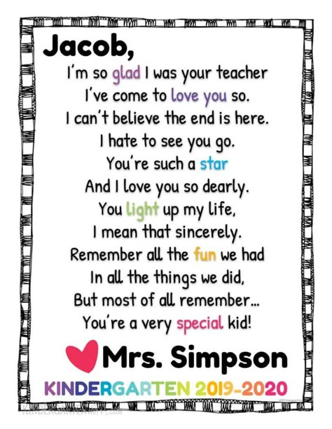 Free Editable Goodbye Letter for the End of the Year https://www.kindergartenworks.com/teacher-tools/goodbye-letter/ Teacher Goodbye Letter, Letter From Your Teacher End Of Year, Goodbye Letters To Students, End Of The Year Teacher Letter, Letter From Teacher To Student, End Of The Year Letter From Teacher, End Of The Year Letter To Parents, End Of Year Teacher Poem To Students, End Of Year Poems From Teacher