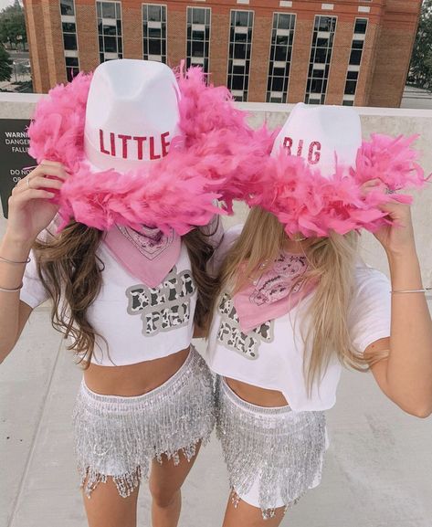 Western Big Little Reveal, Cheer Big Sis Little Sis Gifts, Pink Big Little Reveal, Big Sis Lil Sis Reveal Ideas, Country Big Little Reveal, Big Sis Little Sis Reveal Ideas, Taylor Swift Big Little Reveal, Cowgirl Big Little Reveal, Big Little Themes Reveal