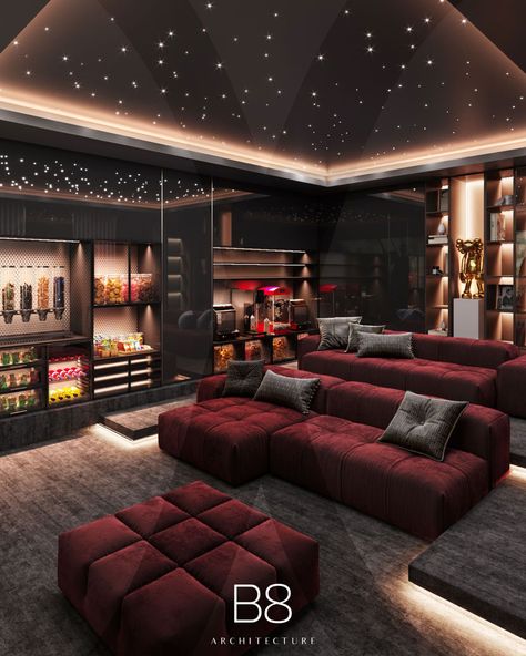 Cinema Room Design, Sala Cinema, Home Theater Room Design, Theater Room Design, Desain Pantry, Home Cinema Room, At Home Movie Theater, Home Theater Rooms, Home Theater Design