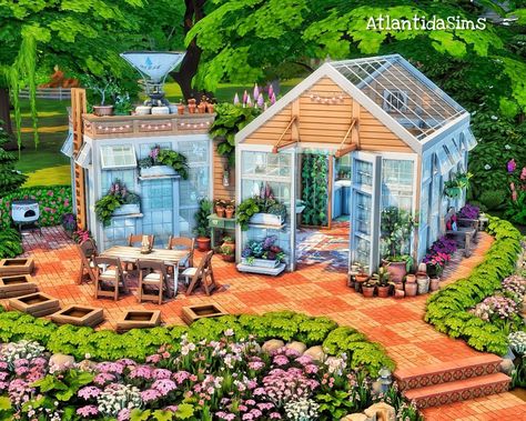 Sims 4 Cottage, Cottage Backyard, The Sims 4 Lots, Sims Freeplay Houses, Sims 4 Challenges, Sims Free Play, Sims Builds, Sims 4 House Plans, Sims 4 House Building