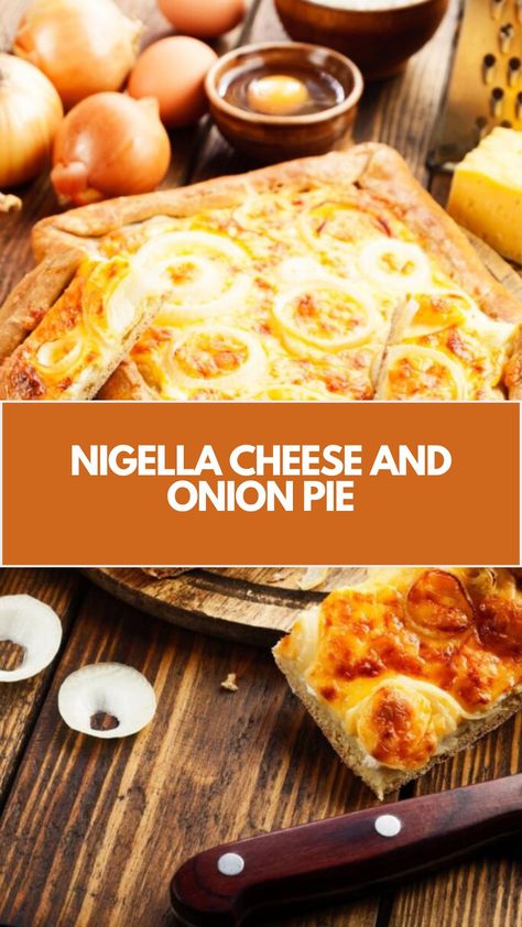 Nigella Cheese And Onion Pie recipe is made with brown onions, Lancashire cheese, and thyme it takes 2 hours and serves 6 people. Nigella Recipes, Onion Pie Recipe, Cheese And Onion Pie, Hot Water Crust Pastry, Salty Tart, Italian Easter Pie, Orange Marmalade Recipe, English Cheese, Carrot And Coriander Soup