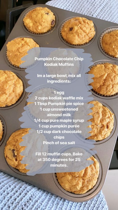 Pumpkin Chocolate Chip Kodiak Muffins, Kodiak Pumpkin Recipes, Ww Pumpkin Kodiak Muffins, Kodiak Pumpkin Muffins Weight Watchers, Pumpkin Kodiak Cakes Muffins, Kodiak Carb Conscious Recipes, Pumpkin Muffins With Kodiak Cakes, Pumpkin Muffins Kodiak Cake, Kodiak Cakes Muffins Greek Yogurt