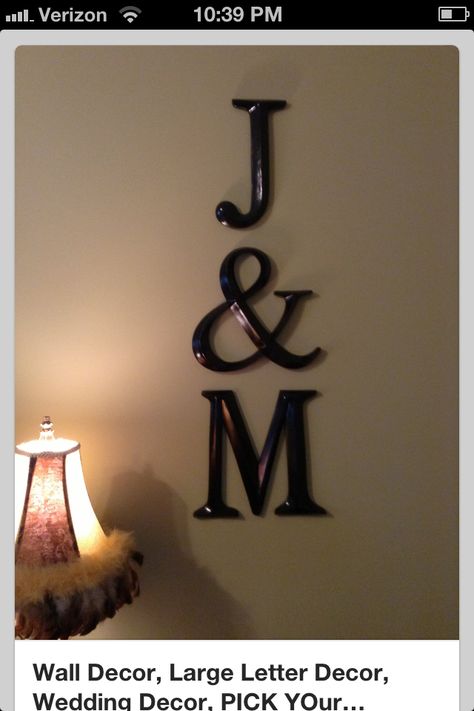 Initials on wall in bedroom Letter Decor, Above Bed, Master Bedding, Design Luxury, Decor Wedding, New Wall, Design Living, Luxury House, Wall Decor Bedroom