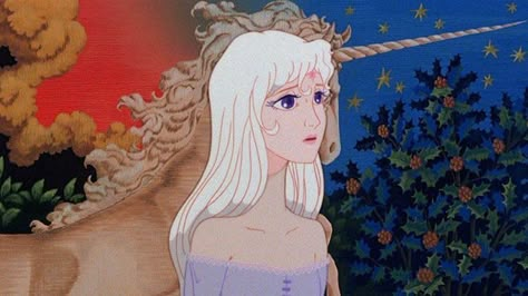 Lady Amalthea The Last Unicorn Movie, Last Unicorn, The Last Unicorn, Unicorn Wallpaper, Unicorn Art, A Unicorn, Vintage Cartoon, The Villain, Animation Film