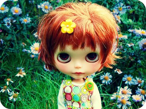 Blythe Dolls Cute, Dolls Aesthetic, Whimsical Characters, Cute Doll, Poses References, Orange Hair, Pretty Dolls, Blythe Doll, Cute Dolls