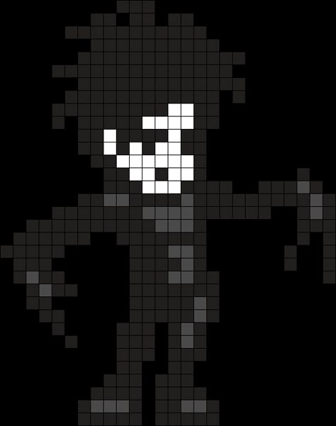 Edward Scissorhands Pixel Art, Edward Scissorhands Drawing Easy, Wednesday Perler Bead Patterns, Tim Burton Perler Beads, Scary Perler Bead Patterns, Beetlejuice Pixel Art, Perler Bead Patterns Emo, Mcr Perler Beads, Emo Perler Beads