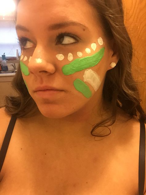 high school face painting football Face Painting Designs For Football Games, Spirit Face Paint, School Spirit Face Paint, Glow Face Paint, Football Face Paint, Football Makeup, Painting Football, Pep Squad, School Spirit Week