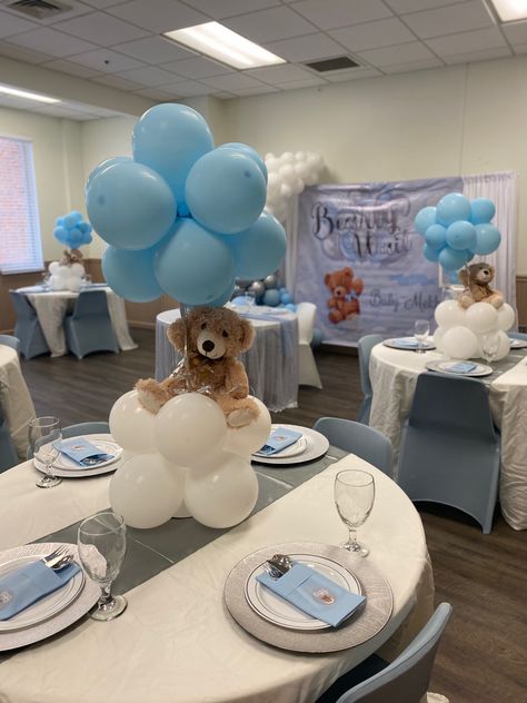 Bear Baby Shower Teddy Bear On Cloud Centerpiece, We Can Bearly Wait Baby Shower Theme Boy Centerpieces, Floating Teddy Bear Centerpiece, We Can Bearly Wait Baby Shower Centerpieces, Bearly Wait Baby Shower Ideas Boy, We Can Bearly Wait Baby Shower Decor, Teddy Bear Center Piece, Blue Teddy Bear Baby Shower Theme, We Can Bearly Wait Baby Shower Theme Boy