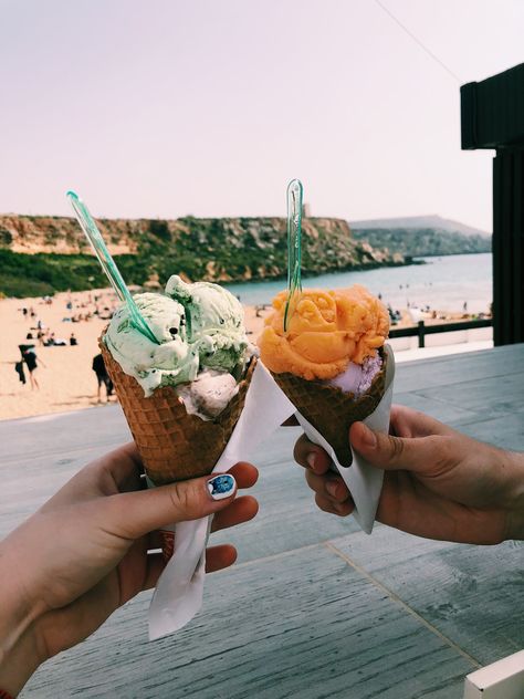 Ice cream in Golden Bay , Malta @patricostea Malta Ice Cream, Malta Food, Malta Travel, 2023 Vision, Dream Trip, The Best Recipes, Best Recipes, Malta, Acai Bowl