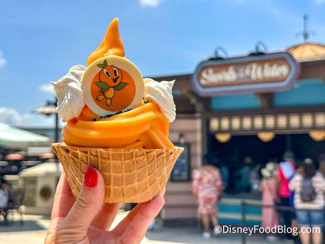 We’re Trying 12 NEW Snacks at Disney Springs — Which Is the BEST?! Disney Springs Food, Unique Ice Cream Flavors, Orlando Florida Disney, Spring Snacks, Florida Disney, Waffle Bowl, Spring Treats, Disney World Food, Florida Oranges