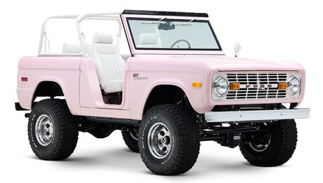 1966 Classic Ford Bronco - Strawberry Moon Pink Flooring, Pink Bronco, Bronco Truck, Ford Bronco For Sale, Ford Bronco Sport, Strawberry Moon, Classic Ford Broncos, Ford Broncos, Strawberry Moons