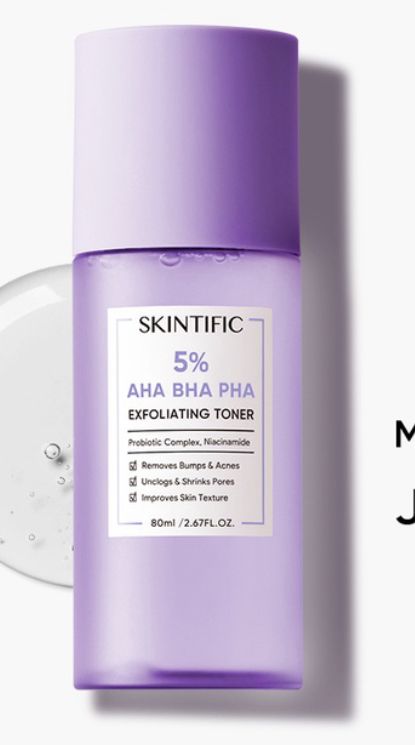 ￼SKINTIFIC - 5% Aha Bha Pha Exfoliating Toner Face Care Routine, Acne Skincare Routine, Skincare Samples, Exfoliating Toner, Beauty Gadgets, Aha Bha, Amazon Beauty Products, Gentle Exfoliator, Shrink Pores