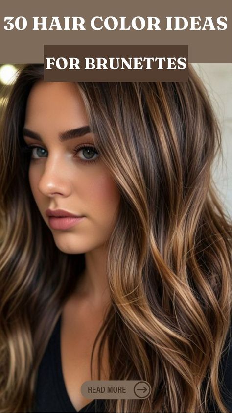 🌸 Looking for a change? These 30 mesmerizing hair color ideas for brunettes will inspire your next salon visit! 💃 Whether you want to go darker, lighter, or add some dimension, these shades will make a statement. 💫 Step up your hair game and unleash your inner goddess! #HairInspiration #BrunetteGoddess #HairMagic 30 Hair Color, Brown Hair With Caramel Highlights, Spring Hair Color, Inner Goddess, Spring Hairstyles, Light Brown Hair, Hair Game, Brunette Hair Color, Color Ideas