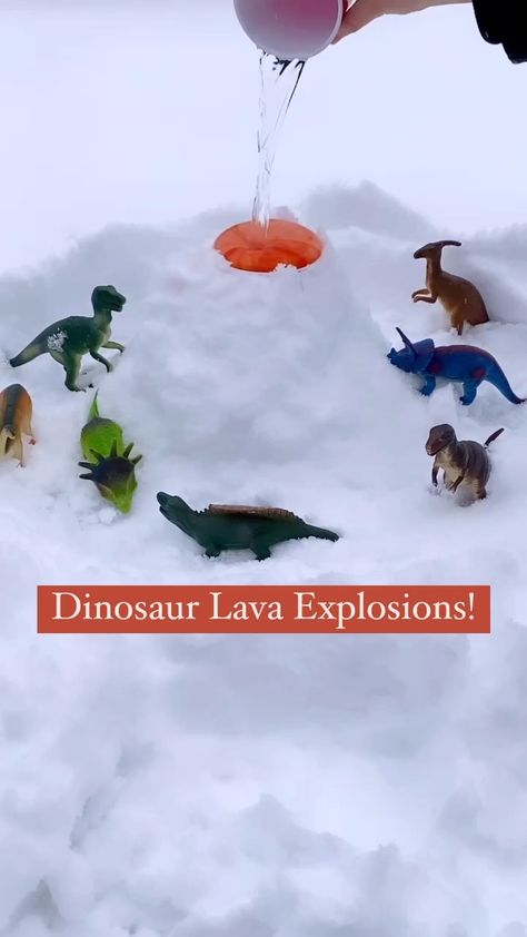 Volcano Crafts, Winter Dinosaur, Ladybug Room, Volcano Projects, Volcano Activities, All Dinosaurs, Winter Outdoor Activities, Dinosaur Activities, Tuff Tray