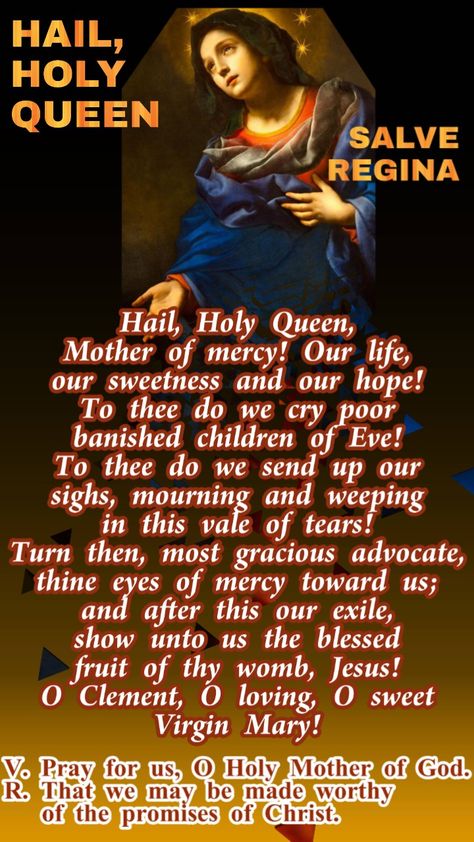 Roman Catholic Prayers English #Marian Prayers #Rosary prayers #Very powerful Marian prayer #Blessed Virgin Mary #கிருபை தயாபத்து மந்திரம் #prayers for difficult times Marian Prayers, Rosary Prayers, Hail Holy Queen, Saints Quotes, Arch Angel, Salve Regina, Mary Pictures, Novena Prayers, Catholic Women