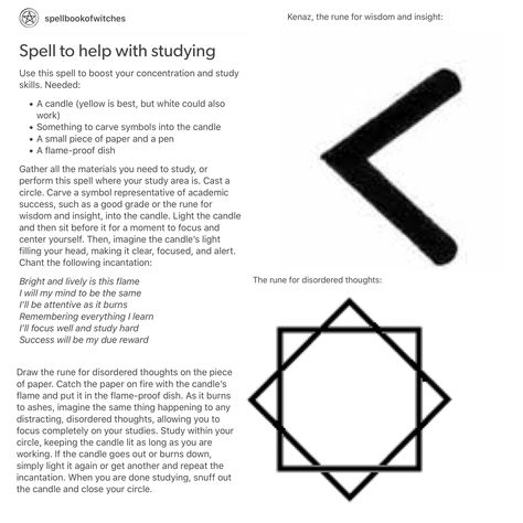 Spell For Memory, Spell To Focus On Studies, Spells For College Students, Spells For Exams, Spell For Studying, Spells For Studying, Study Spells Witchcraft, Spell For Exam Success, Studying Spell