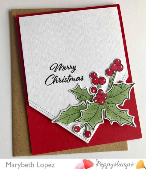 Christmas Cards With Holly Leaves, Christmas Cards Mistletoe, Craft Paper Christmas Cards, Christmas Card Gift Ideas, Mistletoe Cards Christmas, Christmas Day Card, Christmas Cards Markers, Crafty Christmas Cards, Christmas Homemade Cards Ideas