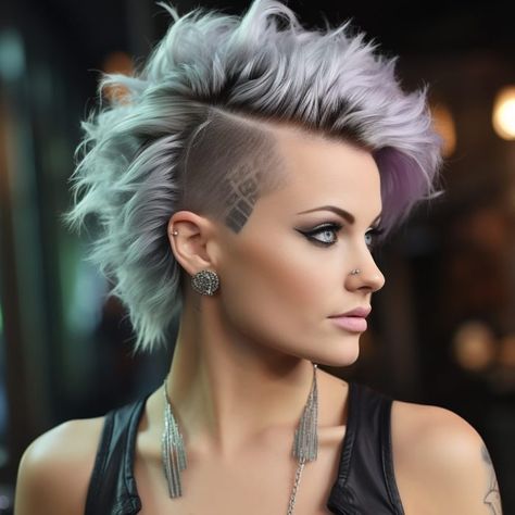 29 Best Mohawk hairstyles for women To Try In 2024 Metal Hairstyles, Female Mohawk, Mohawk Hairstyles For Women, Best Haircuts For Women, Feathered Layers, Long Hair On Top, Best Haircuts, Mohawk Hairstyles, Ash Blonde Hair