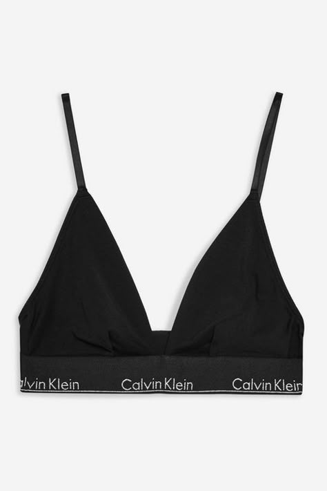 Womens Triangle Bra by Calvin Klein - Black Calvin Klein Outfits, Calvin Klein Bra, Cute Bras, Triangle Bra, New Clothes, Topshop Outfit, Black Bra, Womens Bras, Calvin Klein Woman