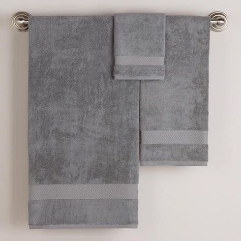 1000+ ideas about Bathroom Towel Display on Pinterest | Towel ... Display Towels On Towel Bar, How To Display Towels, Towels On Towel Bar, Bathroom Towel Display Ideas, Bath Towels Display, Bathroom Towels Display, Grey Towels, Hang Towels In Bathroom, Display Towels