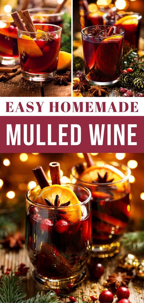 Learn how to easily make mulled wine! This Gluhwein recipe is spiced to perfection and perfect for the holidays. You can make non-alcoholic mulled wine too by using a red liquid in place of wine! Gluhwein Recipe: Homemade Mulled Wine I homemade festive drinks I how to make mulled wine at home I vegan mulled wine recipe I tips for making mulled wine at home I cozy festive drinks I easy gluhwein recipe I quick mulled wine recipe I warm winter drinks I holiday drinks #mulledwine #gluhweinrecipe Muddled Wine Recipe, Fall Mulled Wine Recipe, Mulled Wine For One, Instant Pot Mulled Wine, Malt Wine Recipe, Milled Wine Recipe, Hot Red Wine Recipe, Mule Wine Recipe, Mules Wine Recipe