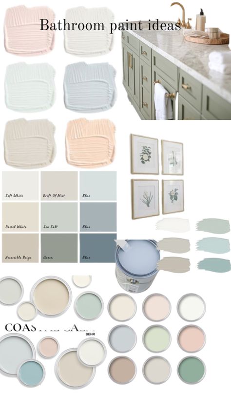 Accessible Beige, Color Palette Ideas, Palette Ideas, White Sea, Painting Bathroom, Kids' Bathroom, Bathrooms, Color Palette, Blue Green