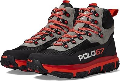 POLO RALPH LAUREN Men's Adventure 300 Mid Suede & Oxford Boot Fashion Mid Sneakers, Shoes Black, Faux Suede, Polo Ralph, Men's Shoes, Polo Ralph Lauren, Ralph Lauren, Lace Up, Sneakers