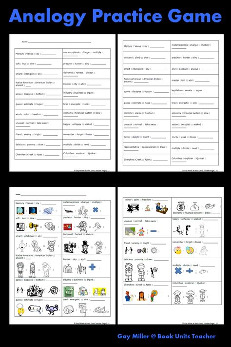 Analogies Activities, Word Analogies, Funny Instagram Captions, Digital Scrapbooking Templates, Language Arts Elementary, Comprehension Worksheets, Teaching Middle School, Reading Comprehension Worksheets, Creative Teaching