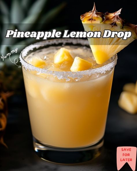 Pineapple Alcohol Drinks, Pineapple Vodka Drinks, Alcoholic Drinks With Pineapple Juice, Lemon Drop Drink, Pineapple Cocktail Recipes, Drinks With Pineapple Juice, Vodka Recipes Drinks, Pineapple Vodka, Pineapple Benefits