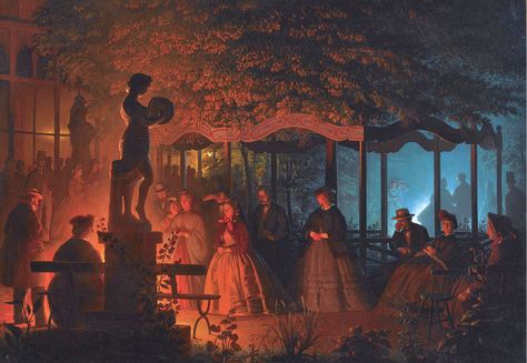 The ‘Feux de Bengale’ Night in Vaux-Hall Park, Brussels by Petrus van Schendel 1864 Petrus Van Schendel, Fabian Perez, Frank Morrison, Hell Park, Painting Night, Romantic Story, Moonlight Painting, Street Painting, Dutch Painters