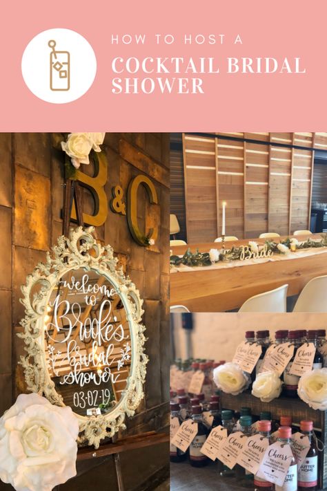 Bridal Shower Cocktail Party Ideas, Cocktail Shower Ideas, How To Host A Bridal Shower At Home, Cocktail Hour Bridal Shower Theme, Bridal Cocktail Party, Cocktail Themed Bridal Shower Ideas, Cocktail Bridal Shower Theme, Happy Hour Bridal Shower Theme, Happy Hour Wedding Shower Ideas