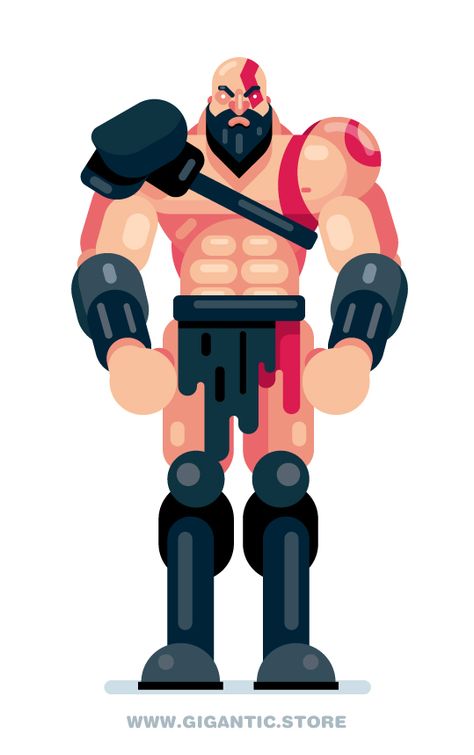 Hey Hey, ENJOY the illustrator tutorial. Today I will share with you how to draw kratos from god of war 4 step by step Adobe Illustrator tutorial. I used Adobe Illustrator 2018 Software for the Kratos flat design illustration. It's the simple way to create a vector flat design superhero or a person with geometric forms. Flat Design Illustration Characters, Flat Art Illustration, Simple Vector Art, Flat Character Illustration, Caracter Designer, Flat Character Design, Vector Character Illustration, Character Flat Design, Flat Design Ideas