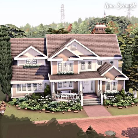 Sims4 Inspiration, Sims 4 Family House, Sims 4 Seasons, Sims 4 Building Ideas, Sims 4 Houses Layout, Jin Icon, Sims 4 Build Ideas, Sims 4 Speed Build, Sims 4 Family