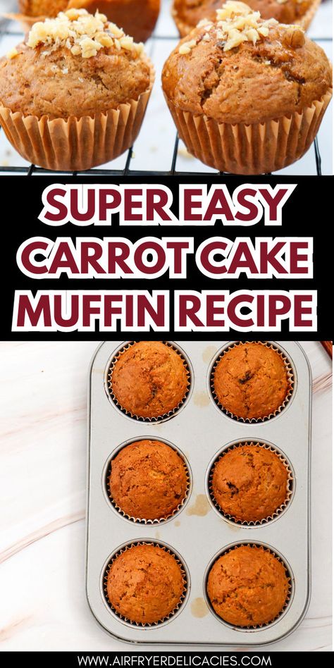 Easy carrot cake muffin recipe that’s moist, spiced, and perfect for any occasion. Best Carrot Cake Muffins, Easy Carrot Muffins Recipes, Best Muffins Ever, Carrot Cake Mini Muffins, Mini Carrot Muffins, Easy Muffins Recipe, Carrot Muffins Moist, Keto Carrot Cake Muffins, Easy Carrot Muffins