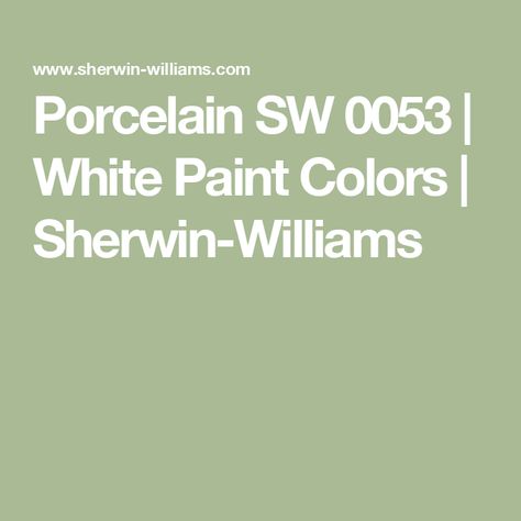 Porcelain SW 0053 | White Paint Colors | Sherwin-Williams Porcelain Paint, White Paint Color, Origami White, Sherwin Williams Paint Colors, White Paint Colors, Paint Projects, White Paint, Color Samples, Sherwin Williams