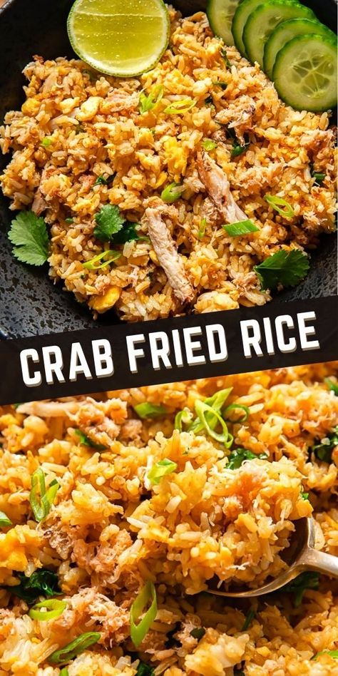 Crab Fried Rice Thai, Lump Crab Fried Rice, Imitated Crab Recipes With Rice, Bahamian Crab And Rice, Shrimp And Crab Fried Rice, Crab Fried Rice Recipe Thai, Rice And Crab Recipes, Crab Rice Recipe Southern, Fish Fried Rice Recipes