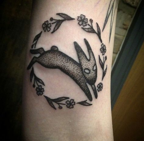 Black Rabbit Of Inle, Black Rabbit Tattoo, Short Quote Tattoos, Rabbit Tattoo, Literary Tattoos, Bunny Tattoos, Neck Tattoos Women, Rabbit Tattoos, Watership Down