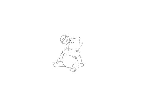 Winnie The Pooh Minimalist Tattoo, Fine Line Disney Tattoo Ideas, Winnie The Pooh Outline Tattoo, Fine Line Disney Tattoo, Disney Fine Line Tattoo, Winnie Tattoo, Winnie The Pooh Tattoo, Pooh Tattoo, Winnie The Pooh Tattoos