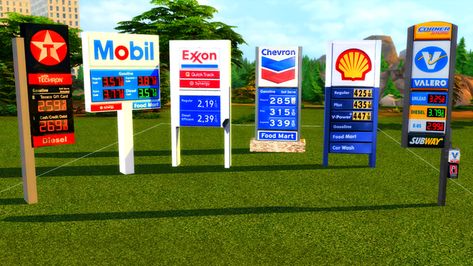 Sims 4 For Sale Sign Cc, Sims 4 Custom Content Patreon, Shell Gas Station, Cc Patreon, Play Sims, Sims 4 Collections, Gas Pumps, Sims 4 Build, Cc Sims