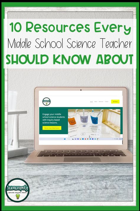 Are you tired of scouring the internet for useful resources that your middle school science students will love? Well, now your search is over! Discover 10 amazing resources (9 websites and a movie) that are sure to enhance any middle school science classroom. Each resource includes a link and a short summary about their benefits and how to use them successfuly with your science students. Discover everything from interactive activities, to video shorts, to projects you can do in the classroom. Ngss Middle School, Science Inquiry, Middle School Science Classroom, Science Boards, Middle School Science Teacher, Love Well, Science Student, Science Curriculum, Science Teacher