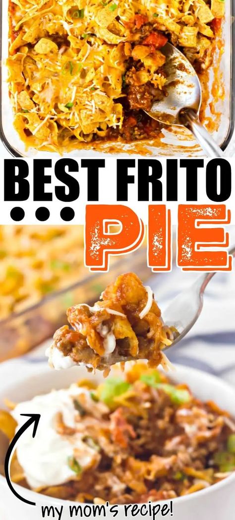 Frito Pie Recipe Casseroles, Crockpot Frito Pie Recipe, Frito Pie Chili Recipe, Fritos Pie, Tuesday Meals, Frito Pie Recipe, Taco Dishes, Ground Beef Taco, Burrito Casserole