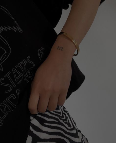 777 Side Wrist Tattoo, Number Tattoo On Hand, 222 Angel Number Tattoo Hand, Number Placement Tattoos, 444 On Wrist Tattoo, 222 Tattoo Placement, Angel Number Wrist Tattoo, 222 Angel Number Tattoo Ideas, Wrist Angel Number Tattoo