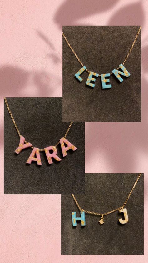 Resin Name Pendant, Resin Letter Necklace, Giveaway Graphic, Diy Resin Phone Case, Flower Garland Diy, Resin Jewerly, Resin Pendant Diy, How To Make Resin, Keychain Craft