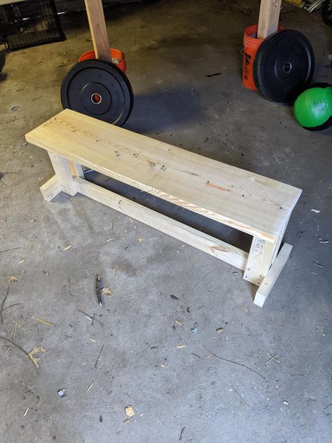 Pretty happy with how the DIY bench turned out and only cost me $20 Weight Bench Diy, Workout Bench Diy, Gym Bench Diy, Diy Gym Bench, Diy Workout Bench, Diy Weight Bench, Tiny Gym, Step Up Workout, Homemade Gym Equipment