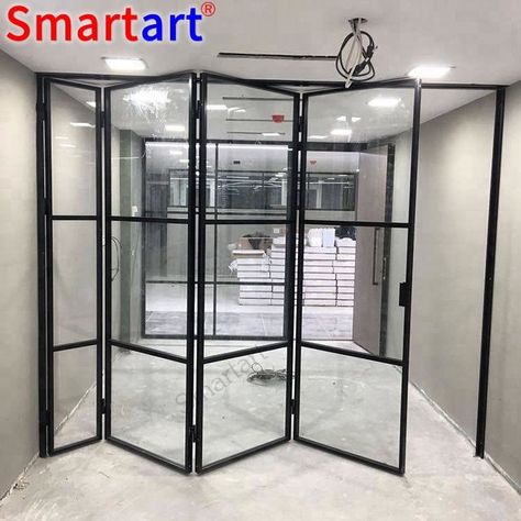 Folding Doors Ideas, Glass Bifold Doors, Internal Folding Doors, Glass Partition Wall, Bifold Door, Glass Shower Doors Frameless, Folding Glass Doors, Movable Walls, Doors Ideas